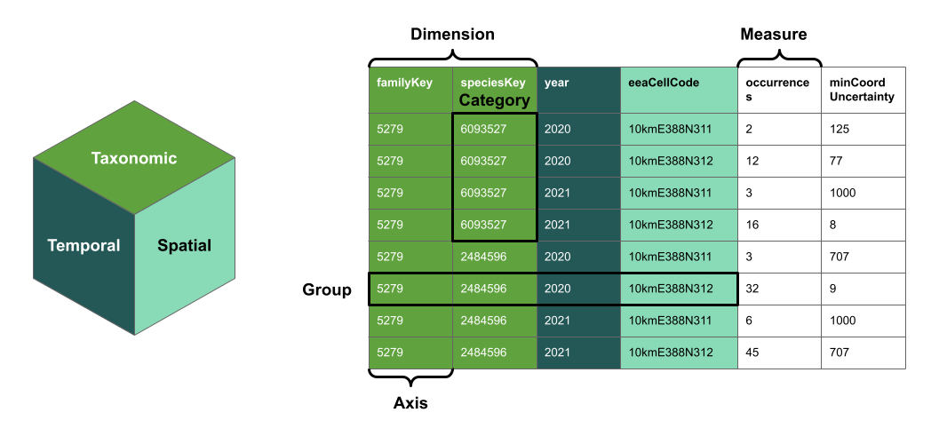 Schematic representation of a cube