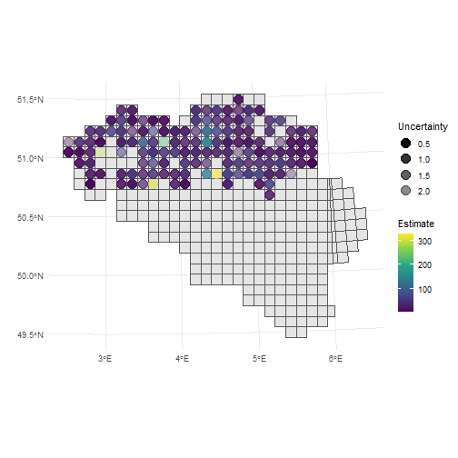 Spatial uncertainty using transparency.