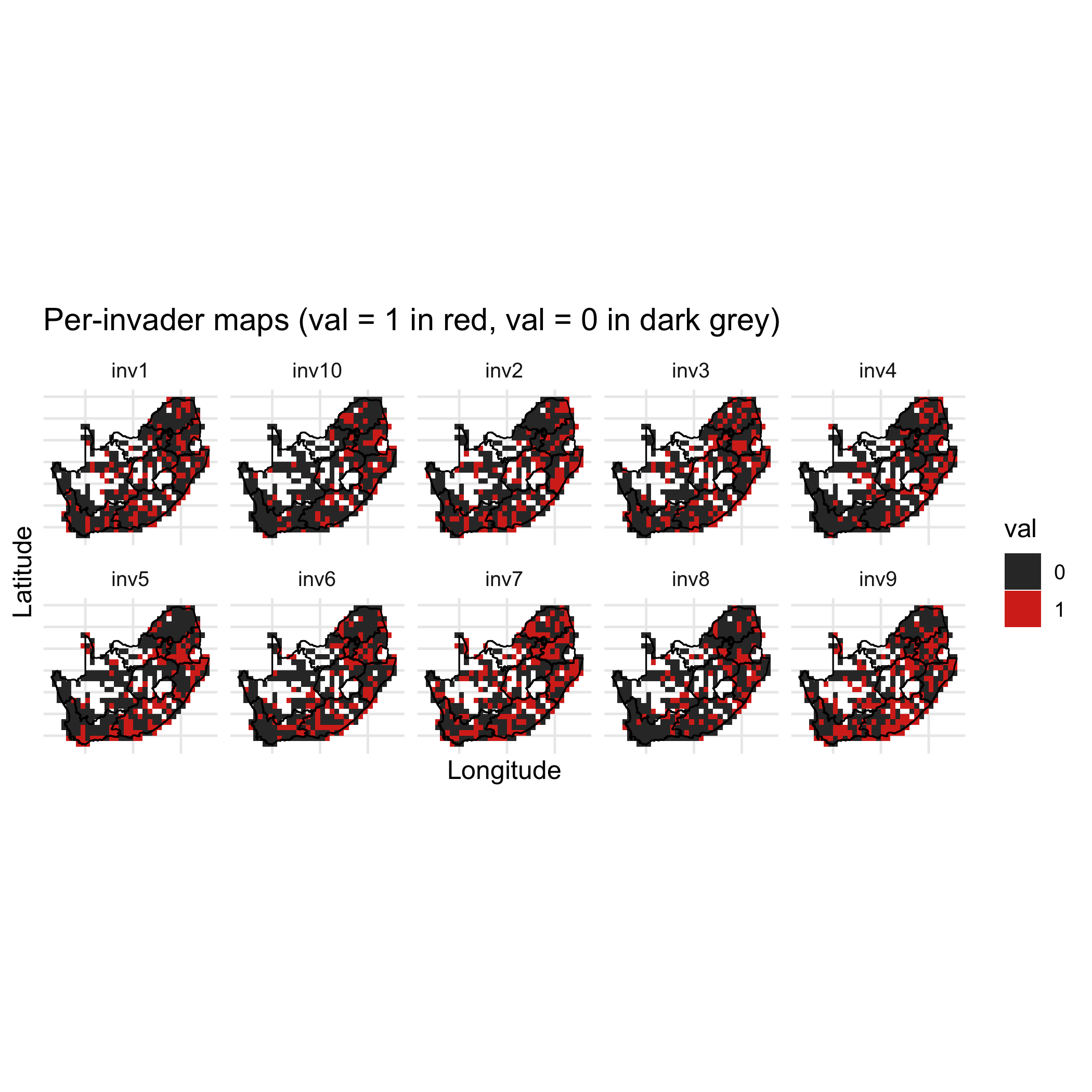 Invader establishment maps
